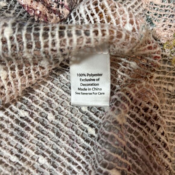 Boho Coastal open Knit Top M Shark Bite Hem Resort Beach Vacation SZ S - Picture 10 of 10